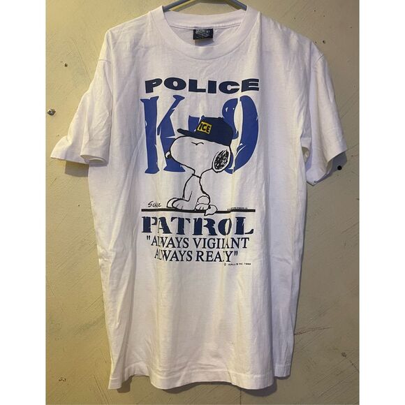 Vintage 90’s SNOOPY POLICE K-9 PATROL Tshirt Sz Large - Picture 1 of 6